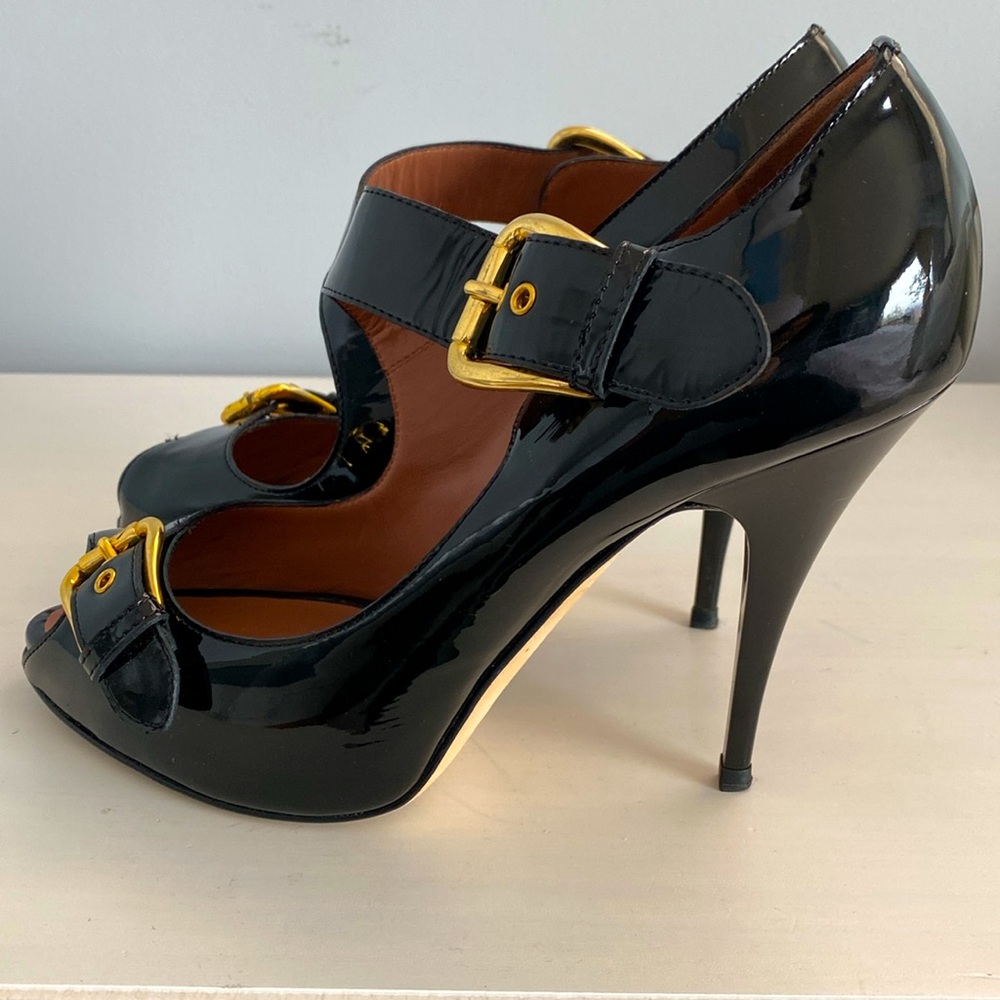 Giuseppe Zanotti Black Patent Leather Sandals/Pumps EUR 37.5